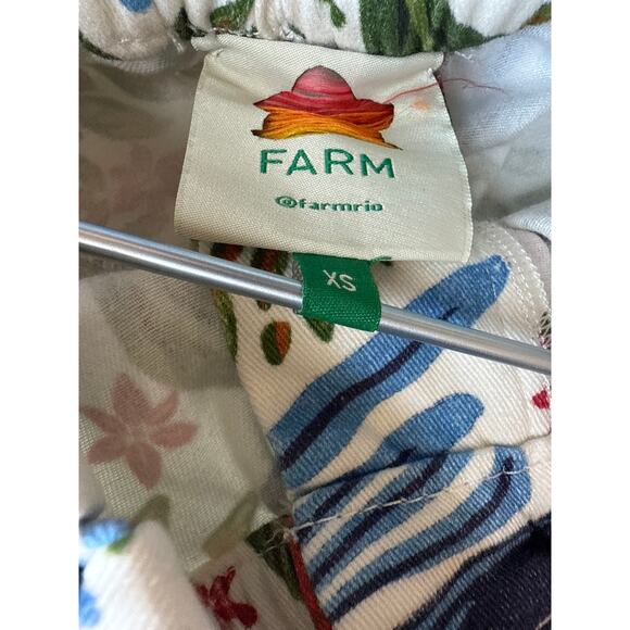 FARM Rio High Waist Shorts in Blue Tropical Print Size XSmall - Picture 5 of 7